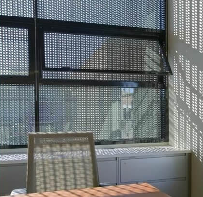 Perforated aluminum mesh for window screen