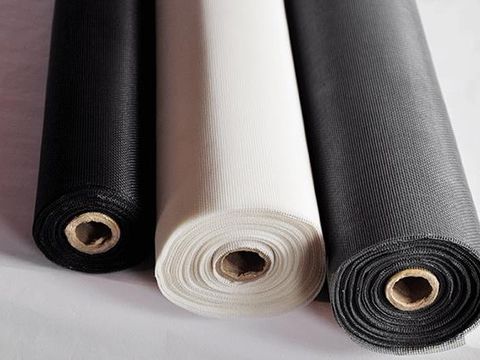 There are three fiberglass rolls, followed by black, white and gray from left to right.