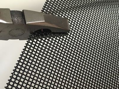 A pieces of black stainless steel 304 security screen